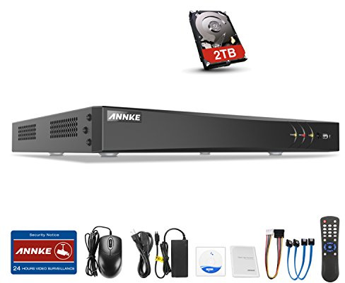 ANNKE 16 Kanal 3K Lite 5-in-1 H.265 Pro + DVR Recorder mit 2TB Festplatte für CCTV TVI/AHD/CVI/CVBS/IPC Überwachungskamera Person- und Fahrzeugerkennung, Bewegungserkennung,E-Mail-Benachrichtigung