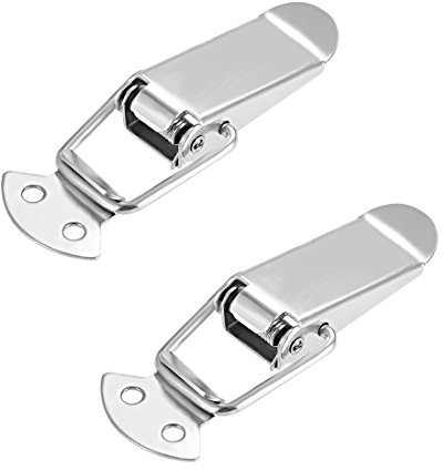 sourcing map Spring Loaded Toggle Latches, 90mm Length Stainless Steel 304 Hasps Clamps for Case Box Trunk Catches, Pack of 2