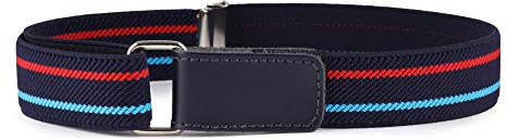 Ladeheid Kinder Gürtel Ohne Schnalle Elastischer Kindergürtel für Jungen und Mädchen 0-15 Jahre 32-90 cm P15 (Dunkelblau/Türkis/Rot, 5-12 Jahre)