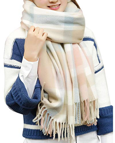 Yuson GirlScarf Women's Fashion Long Shawl Big Grid Winter Warm Lattice Large Scarf