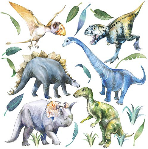 Pandawal Dinosaurier Wandtattoo Kinderzimmer Junge Deko Dschungel Dino Wanddeko für Kinder und Babyzimmer Wandaufkleber (L)