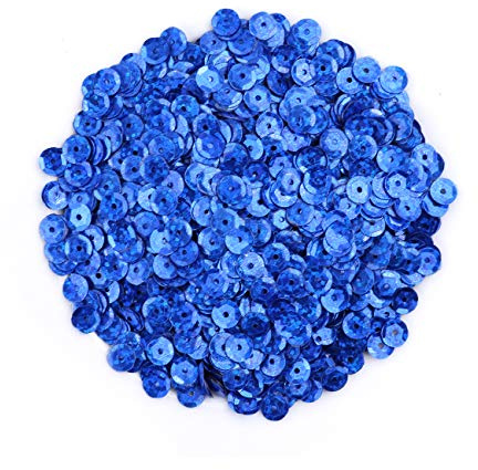 Naler 2800pcs Loose Sequins Dark Blue Glittering Sequins Spangles Sequins for Crafts Sewing Clothing Decorating Wedding Christmas,6MM