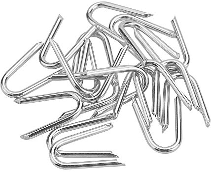 TANCUDER 100PCS Grapas de Hierro Galvanizado en Forma U Clavijas Afiladas para Sujetar Valla Malla Cercas Alambre de Pollo