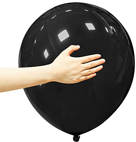 Große schwarze Luftballons, 12 Stück, 45,7 cm, dicker Latex-Ballon, schwarz, Party-Ballons, runde Heliumballons für Halloween, Geburtstag, Hochzeit, Weihnachtsdekoration