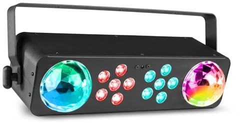 BeamZ LightBox7 - DMX Partylicht, Lichtanlage 2-in-1 Party Effekt Disco Beleuchtung, 2x LED-PAR und 2x LED Moonflower, DJ Lichteffekte, Discolampe, Lichtshow Partybeleuchtung für Tanzflächen