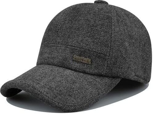 Clakllie Baseball Cap Herren Winter Warme Wolle Fleece Mit Ohrenklappen Schirmmütze Outdoor Sport Cap Herren Winter Herbst