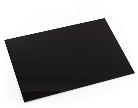 Acrylic Perspex Plastic Sheet Cut To Size 3mm A1 to A6 Perspex Guard Screen (Black, A2 (420 x 594 mm))