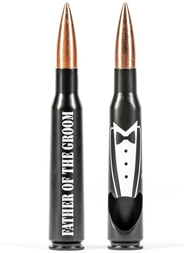 Father of the Groom Gifts - Engraved ‘Father of the Groom' 50 Cal Bottle Opener I Father of the Groom Gifts from Bride I Wedding Gift for Father of the Groom