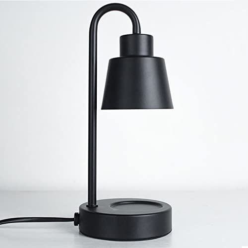 Lámpara Calentadora de Cera Eléctrica, Calentador de Velas con Fragancia, Lámpara Calentadora de Velas, Derretimiento de Velas Regulable con Control de Dial Y 2 Bombillas, Farol(110v negro)
