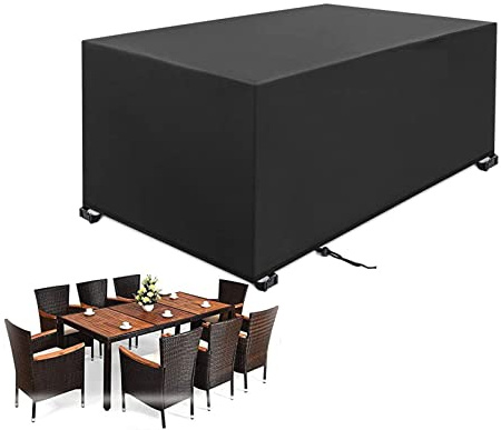 Abdeckung für Gartenmöbel 130x90x90cm Rechteckig Gartenmöbel Abdeckung Schneeschutz Wasserdicht Staubdicht Anti-UV Atmungsaktives Schwarz 600D Oxford Gewebe Schutzhülle 51''L x 35''W x 35''H