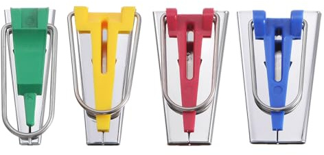 QUARKZMAN Biais Ruban Fabricant Trousse 6mm 12mm 18mm 25mm Simple et Double Pli Tissu Biais Reliure Fabricant Coudre Outils pour Tissu Piquage Couture Artisanat DIY, 4 Couleurs