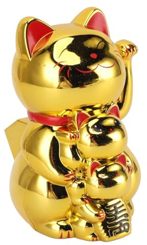 Maneki Neko - Gato de la suerte solar (11,4 cm), diseño de gato de la suerte