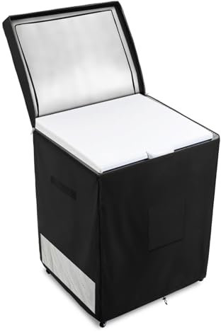 Deep Freezer Covers for Outside,Heavy Duty 600D Durable Chest Freezer Cover Waterproof,Outdoor Freezer Covers for Outside 5.0 Cubic Feet Chest Freezer,Top Can Be Opened(25W x 22D x 33.5H,Black)