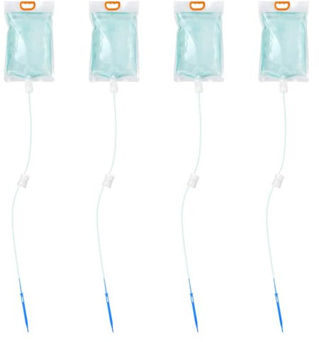 Ehuihuan Kit Riego Automatico por Goteo, Sistema de Riego por Goteo para Macetas Huerto, Regador de Plantas, Regar Plantas Vacaciones, Bolsas de Riego por Goteo con Flujo Ajustable 4PCS 3,5L