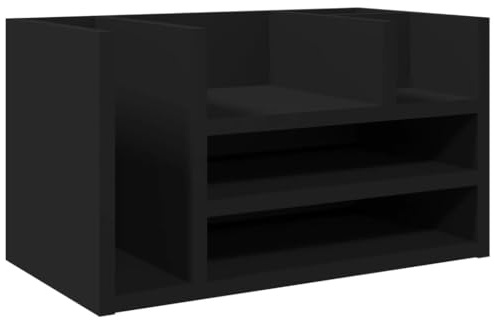 vidaXL Skrivbordshyllor svart 44,5x24x25 cm konstruerat trä, skrivbordsförvaring, skrivbordsorganisator, skrivbordsstädning, skrivbordsförvaring