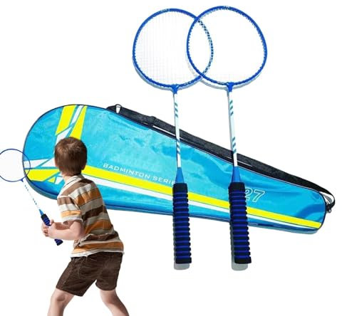 Badmintonschläger-Set | Badminton-Ersatzset mit leichten und robusten Schlägern,rutschfeste, robuste Badminton-Ausrüstungsschläger für Erwachsene und Kinder, Outdoor-Familienspiel