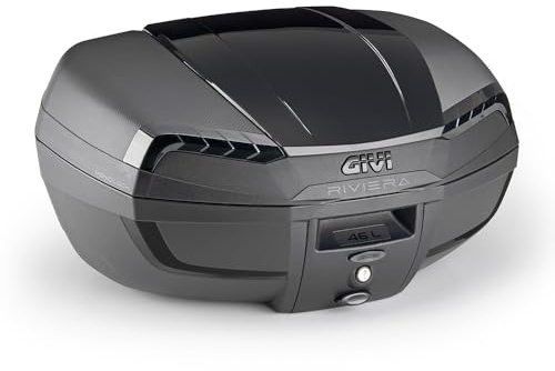 Generico E46NB Bauletto Valigia Top case Monolock Riviera TRIPLE BLACK + schienalino E207 compatibile con moto e scooters E46 Givi.