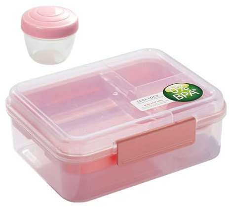 Happyaer Lonchera moderna de 2 capas con compartimento separado, con tapa segura para comidas diarias y picnics