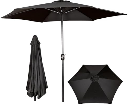 Samuel ALEXANDER 2.7m Havana Garden Patio Parasol with Crank Handle in Black