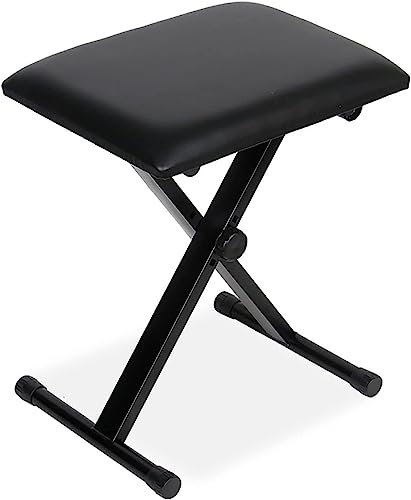 Taburete de Piano para Banquetes Familiares, Taburete de tocador, Taburete Ajustable Estilo X, Banco Resistente para Teclado de Piano, Taburete de Cuero cómodo para una Sola Persona, Relleno de
