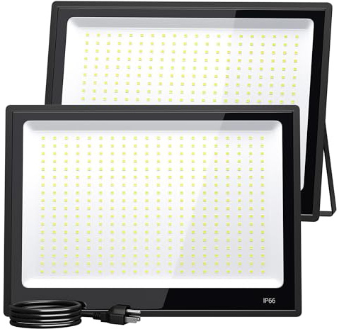 XXBSAZ LED Flood Light Outdoor, High Power Commercial Work Light, IP66 Waterproof Daylight Super Bright Security Stadium Lights for Parking Lots, Warehouses,Tennis (300 Watts)