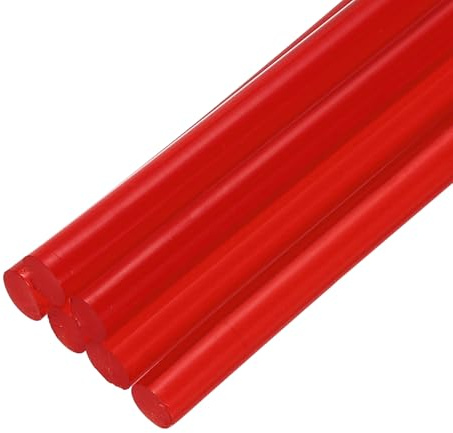 QUARKZMAN 6 Stück Heißklebestift 7mm x 100mm Heißkleber Klebestifte EVA Klebesticks Heissklebepistole für Klebepistole DIY Ersatzsticks Holz Kunststoff Handwerk Klares Rot