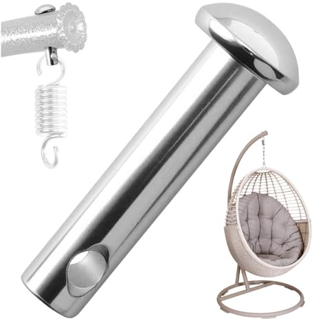 Silver Hammock Pin Plugs Heavy Duty Swing Suspension Hook Hanging Kit | Metal Steel Pin Plug 8x1.6cm for Hammock Chairs, Egg Swings, Hanging Baskets, Porch Swings and Suspension Accessories