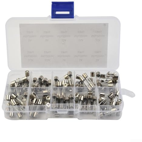 Glassicherungs-Set, 100 Stück, 5 x 20 mm, schnelle Schlagkraft, 250 V, mehrere Ampere von 0 2 A bis 20 A für elektrische Wartung