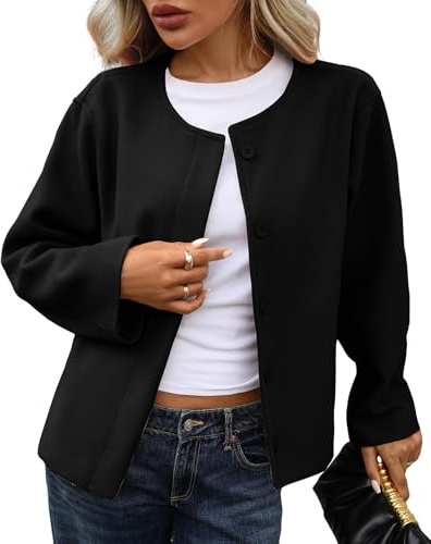 Vidifid Womens cropped pea coat Long Sleeve Button Down wool coats short jackets Outerwear