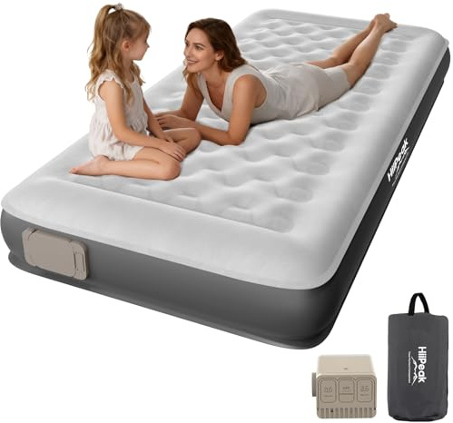 HiiPeak Single Inflatable Bed Air Mattress with Built-in Pump, Blow Up Bed, Self Inflating TPU ECO Folding Guest Air Bed All Night Stability No Lost Air, No Peculiar Smell for Camping, Home, Guests