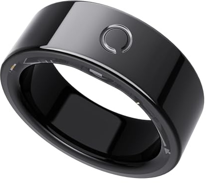 O Ring Smart Ring Herren Damen,Fitness Ring Tracker mit 8–10 Tagen Akkulaufzeit, Schlafüberwachung-Stress-Herzfrequenz-SpO2 Tracker, keine Abonnementgebühren,kompatibel mit iOS & Android,Schwarz-9