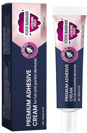 Haftcreme Extra Stark für Zahnprothesen, 40g Prothesenkleber Zahnprothesen-Haftmittel Thermoplastischer Zahnprothesenkleber, Haftcreme für Zahnprothesen Natürliche Formel, Superstarke Haftung (1)