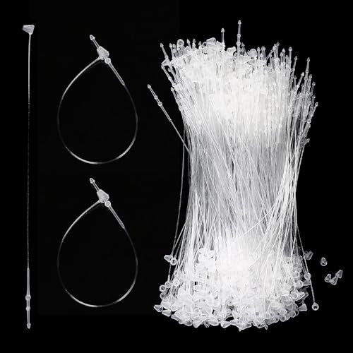 2000 Stück Sicherheitsfäden für Etiketten schnur, Etikettierpistole Heftfäden, 13cm Kunststoff Loop Pins, Transparente Sicherheitsfäden für Kleidung Schuhe Preisschilder Anhänger