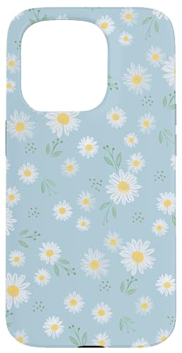 Blu Daisy Floral Pattern Estate Piuttosto Estetica Custodia per iPhone 15 Pro