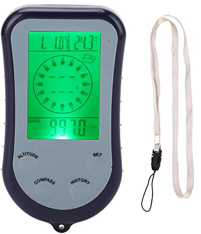 WIHFHGZ Altimetro Digitale Portatile Multifunzionale, Barometro, Bussola, Termometro e Orologio - Strumento Outdoor Compatto, Display Facile e Retroilluminato, Ideale per Escursionismo e