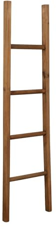 Biscottini Porta asciugamani in legno da terra 129x34,5x5 cm - Scala Appendi asciugamani da Parete - Scaletta Portasciugamani da Bagno Stile Moderno - Scala Decorativa Appendiabiti in legno massello