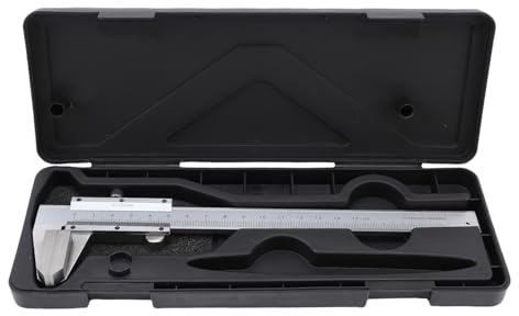 Garosa Calibrador Vernier de 0-150 Mm, Herramienta de Medición de Acero Inoxidable con Pico de Pato de Boca Ancha de 0-6 Pulgadas con Tornillo Giratorio para Cables de Acero y