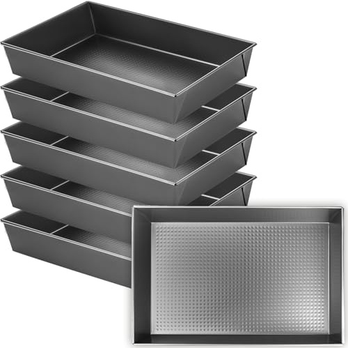 Kaxtde 6er Set rechteckige Backformen, 36 x 24 x 6 cm, Antihaft