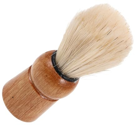 Brosse à Barbe Rétro en Bois, Pinceau de Rasage pour Homme | Poils en Bristle, Prise Confortable et Nettoyage Facile, Format Léger pour Toilettage et Voyage