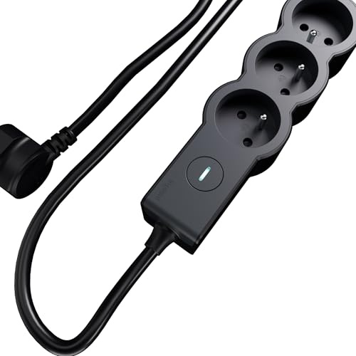 LEGRAND | Rallonge multiprise 5x2P+T avec Interrupteur Lumineux on/Off, 3M, Noir, 16A 3680W
