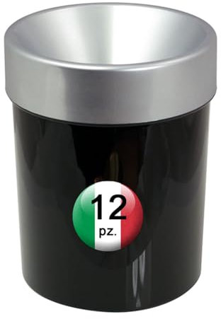 Euposia Spittoon – Espumadera – Crachoir – Spucknapf – Profesional de plástico – Modelo Cone 10 – Capacidad 1 l – By (plata/negro, 12)