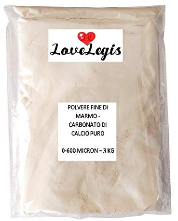 Polvere fine marmo botticino 3 kg bianco di meudon carbonato calcio puro 0-600 micron carica inerte per resine gessi edilizia PH terreno arte