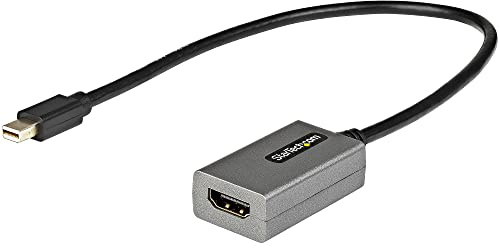 StarTech Mini DP auf HDMI Adapter, Passiv, 1920x1200, 1080p (MDP2HDEC) | Mini DisplayPort zu HDMI, mDP 1.2, Dongle Konverter, 30cm Kabel, 7.1 Audio, HDCP 1.4