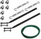 DISTRIBUZIONE Kit Completo 2 Stendibiancheria per ringhiera balcone in ferro rigido stendibiancheria barra asciugatrice + 20mt filo verde + morsetti e tirandini