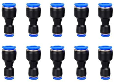 Metaland Reducer Push to Connect Fitting, 1/4 to 5/32 Tube OD, Reducing Pneumatic Quick Connector Coupler (Pack of 10)