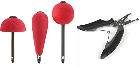 blntackle76 Set med popup-kit röd av Jenzi 3–6 STK flytkropp död bait gädda betesfisk fisksax eller gratis petri-klistermärken (3 flytkropp fiskesax)