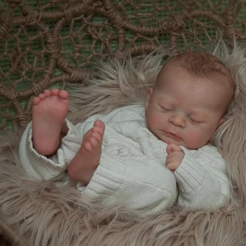 Anano Reborn Baby Junge 52CM Silikon Puppe Realistisch- Babypuppen Lebensecht- Real Doll Silikon Puppe- Newborn Baby Puppe