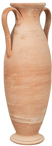 Biscottini Vase en Terre Cuite Toscane L34,5PR26,5xH80,5 - Grands Pots en Terre Cuite Faits à la Main - Amphores de Jardin décoratives et fonctionnelles