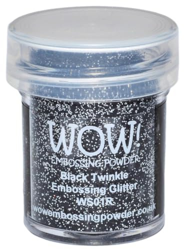 Wow Embossing-Puder, 15 ml Topf, schwarz, glitzernd, glitzernd, Gummistempel