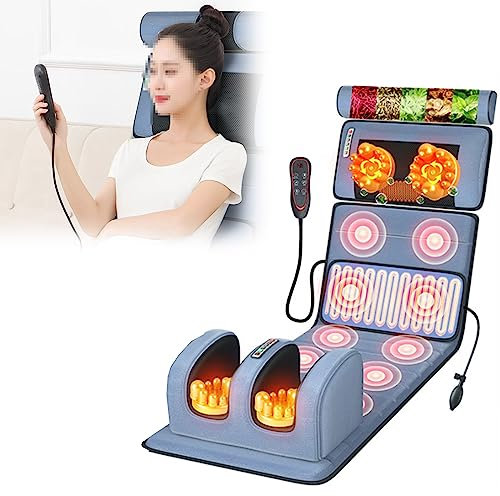 Elektrische Ganzkörper-Massagematte mit Heizkissen, ultimatives multifunktionales Stuhlkissen für Schulter, Nacken, Bein, Sohle, Taille und Rücken, Verwendung auf Bett oder Sofa